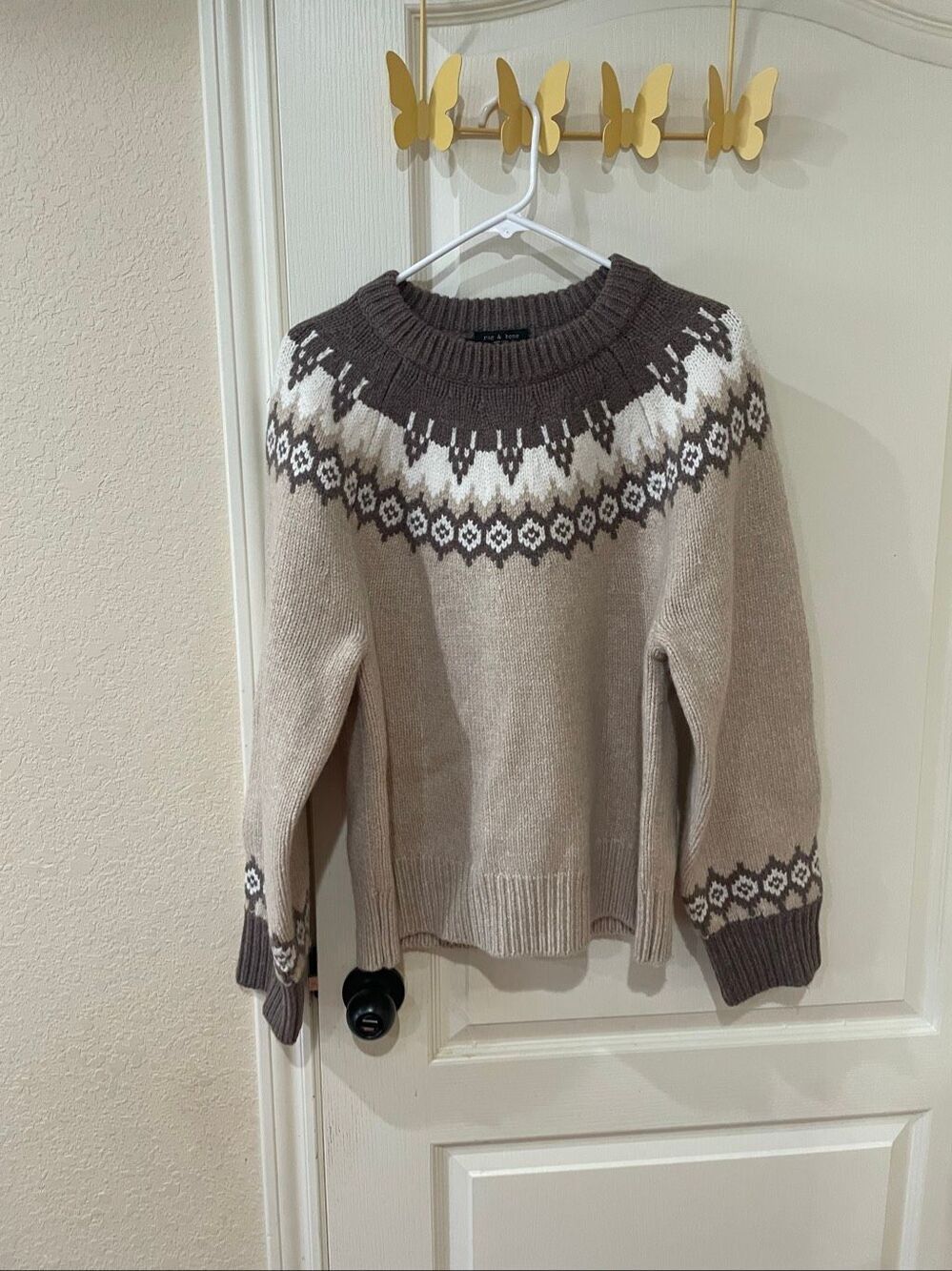 rag & bone Beth Fair Isle Wool Sweater size medium - Picture 2 of 7